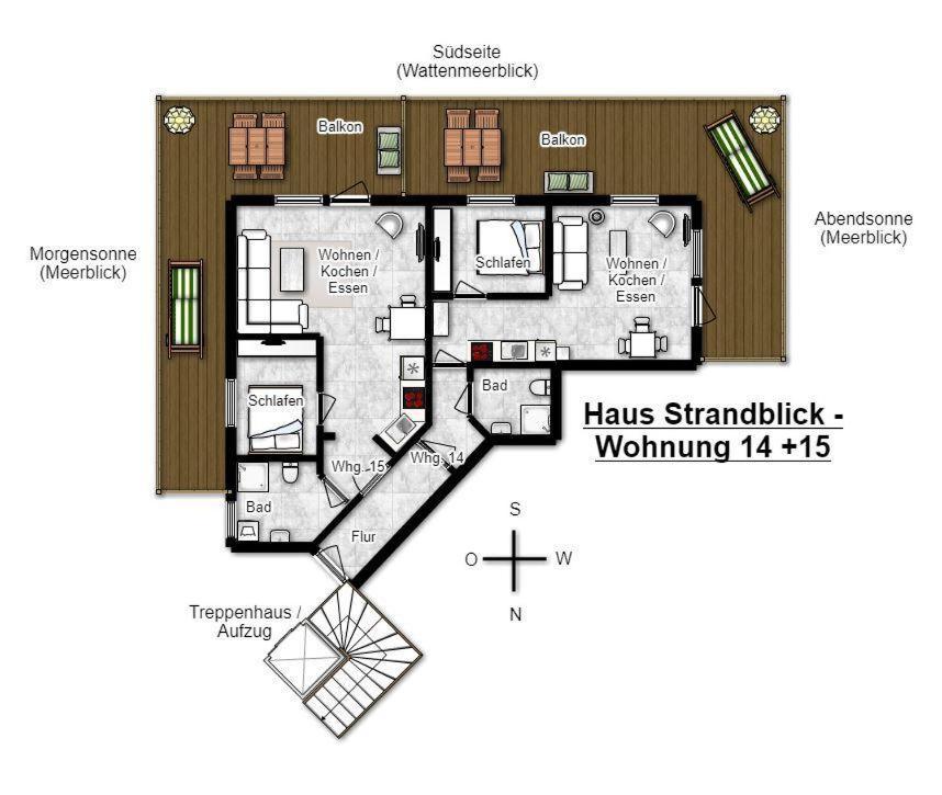 Haus Strandblick Ferienwohnung 15 Вангероге Екстериор снимка
